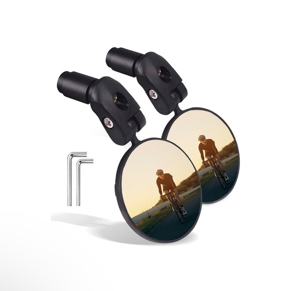 Bike Mirrors 2pcs Bar End Bicycle Mirrors for Handlebars Bicycle Cycling - Picture 1 of 7